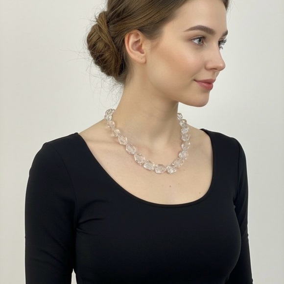 Elegant Clear Beaded Necklace